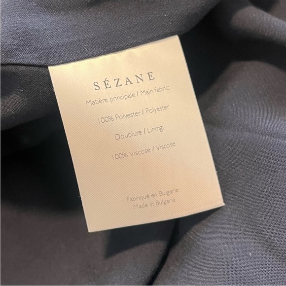 Sézane Mathilde Tie Bow Back Dress in Marine Blue Size FR 38, US 6 - Picture 10 of 11